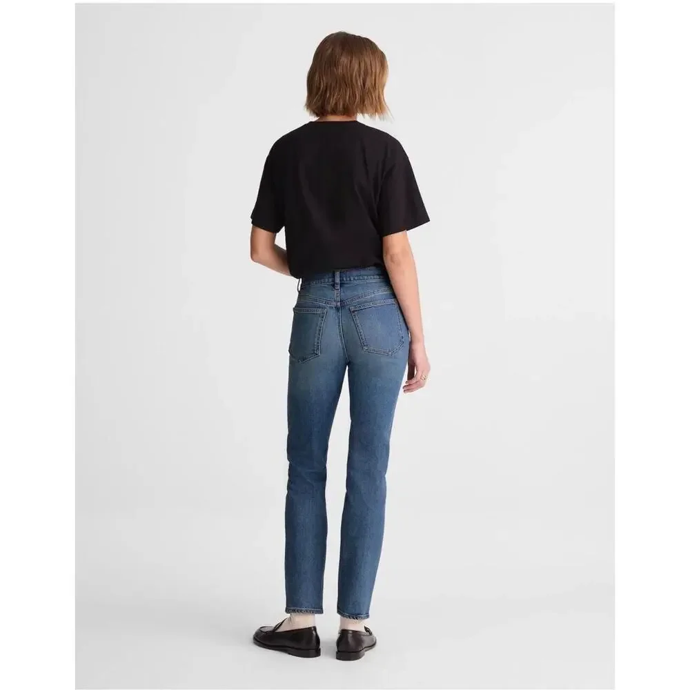Madewell Jeans Womens 26 Blue Jules Slim Straight Concho Wash Comfort Stretch